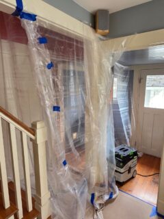 Had to get creative reworking a small mudroom into a laundry space to allow aging-in-place for this South Capital Home. 
@thecarpentershouseoly @lagrasspecialtywoodworking shared mid project photos. 
Swipe for before!