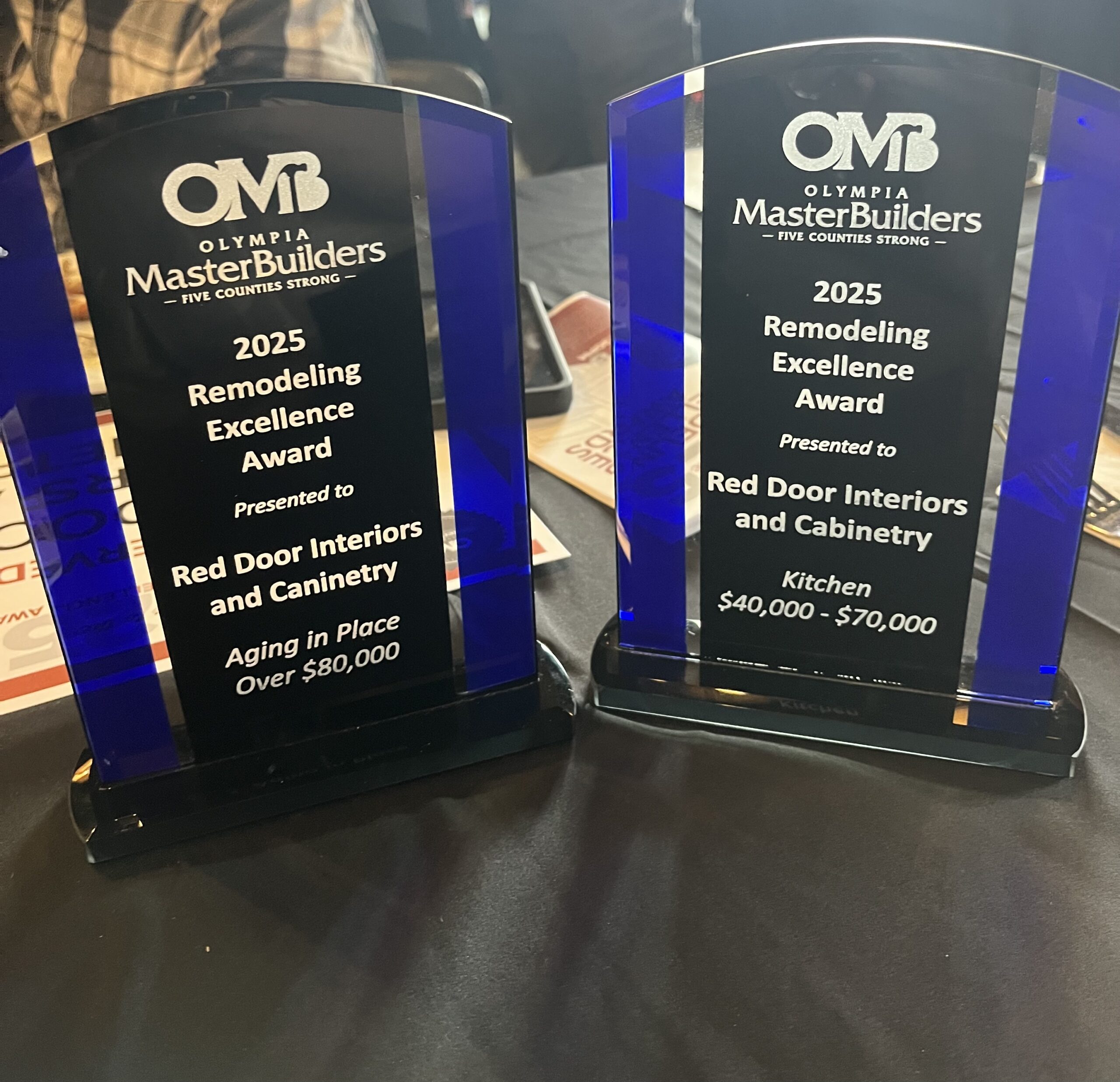 Red Door Award Winning Design Firm won Remodel Excellence Award from Olympia Master Builders